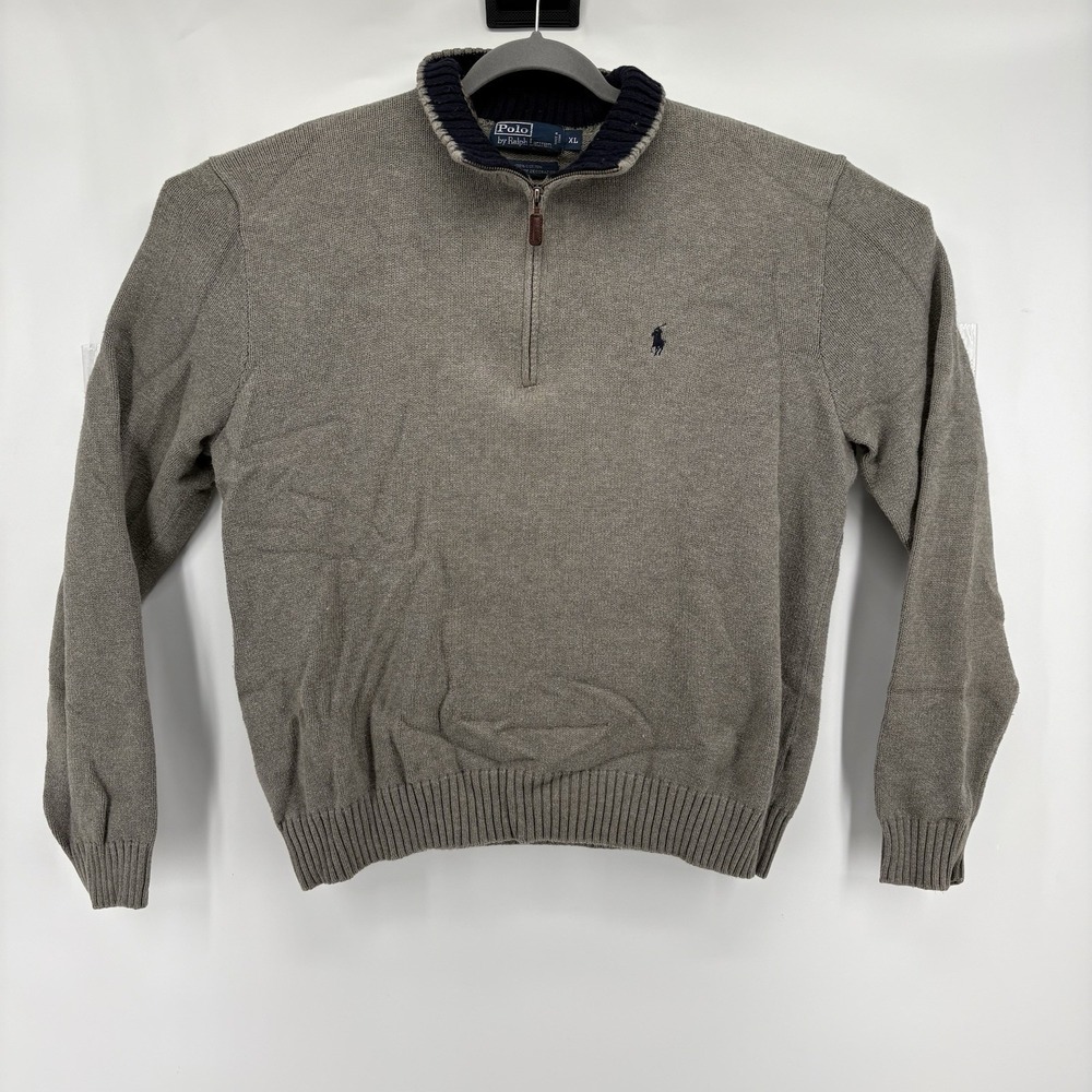 Polo Ralph Lauren Men's 1/4 Zip Pullover Sweater Sage Green Sz XL